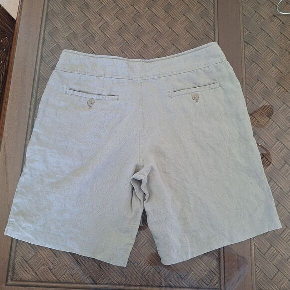100% Linen Shorts Modest Drawstring Pockets Flax sz 8 JONES & CO. JONES NEW YORK - Picture 15 of 16